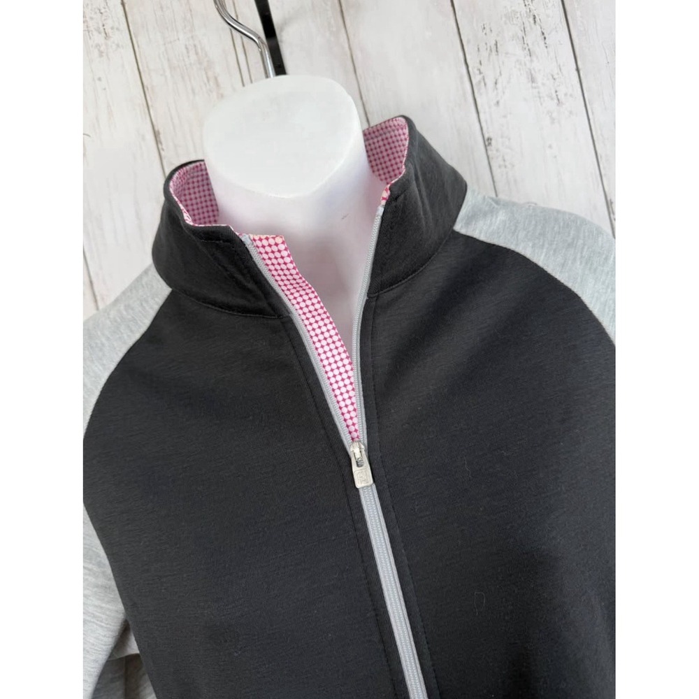 Women's Footjoy Golf Full Zip Black Gray With Pink Colorblock Accents M